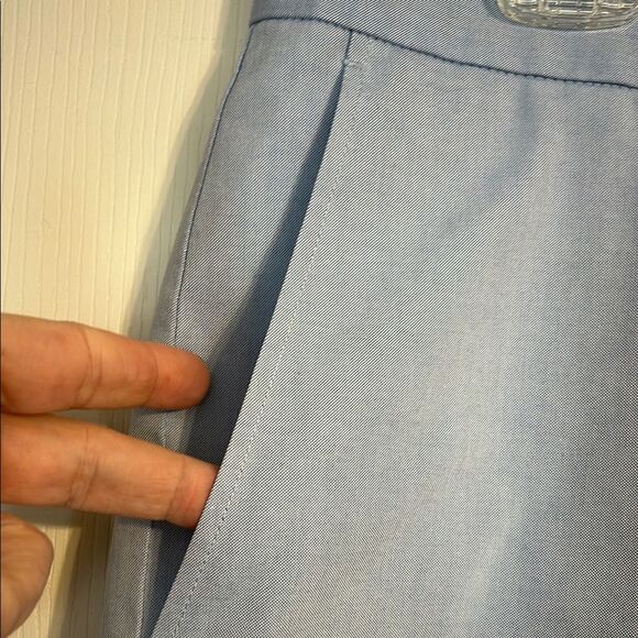 NORDSTROM Size 35 Wrinkle Free Supima Cotton Flat Front Blue Shorts Smartcare - Picture 2 of 8